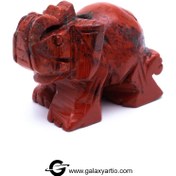 تصویر مجسمه تراش دست فیل جاسپر سرخ 