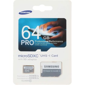 تصویر Samsung microSDXC & adapter UHS-I U3 Class 10 - 90MB/s - 64GB (گارانتی مادام‌العمر استار مموری) - اورجینال 