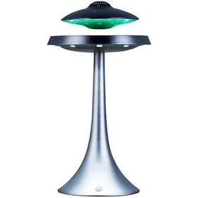 تصویر اسپیکر و چراغ خواب رومیزی سفینه فضایی UFO Magnetic Levitating Floating Table Lamp