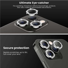 تصویر محافظ لنز دوربین آیفون 13 پرو مدل رینگی نگین دار iPhone 13Pro Camera Lens Protector Ring Jewel