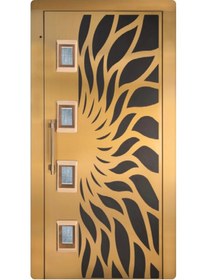 تصویر درب لولایی آسانسور مدل خورشیدی استیل (KF10) Elevator hinged door, solar model, steel