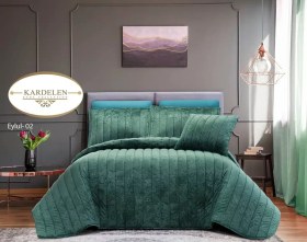 تصویر سرویس روتختی عروس لامیسون کاردلن مدل Eylul رنگ قهوه ای دو نفره (کینگ) 7 تکه 