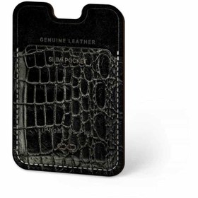 تصویر کیف جاکارتی چرم ماهوت مدل Slim Pocket-Night Croco مناسب گوشی Apple iPhone 6s Plus 