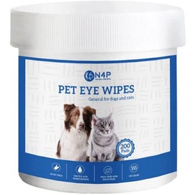 تصویر دستمال مرطوب تمیز کننده چشم سگ و گربه N4P N4P Dogs Cats Tear Stain Wipes