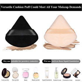 تصویر ۶ عدد پد آرایشی مثلثی از پنبه خالص - ابزار آرایش پودری برند misstiara 6 Pieces Triangle Makeup Puff Pure Cotton Powder Makeup Tool