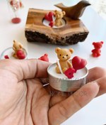 تصویر گیفت شمع طرح تدی و قلب 