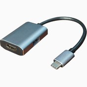 تصویر تبدیل Type-C به HDMI و USB3.0 با رزولوشن ۴K کی نت پلاسKP-COCMS202 