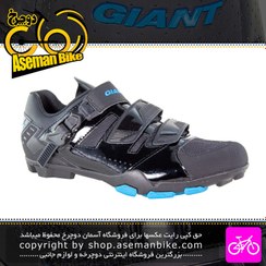 تصویر کفش دوچرخه سواری قفل شو با قابلیت پیاده روی کوهستان جاینت مدل ترنسمیت دو منظوره مشکی آبی Giant Bicycle Transmit MTB Shoes Black Blue 