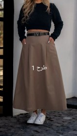 تصویر خرید دامن لینن کمربند چرم کدل454 