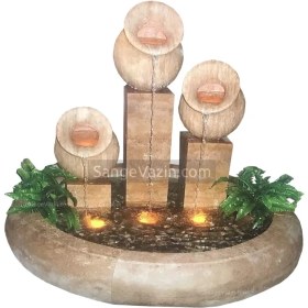 تصویر آبنما خانگی مدل سنگی سه کوزه ای 