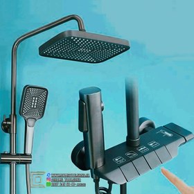 تصویر علم دوش حمام مدل پیانویی 304 ضد زنگ_ برند سیتی مارکت - مشکی piano model bathroom shower