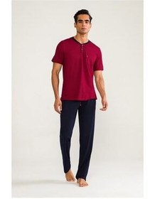 تصویر ست پیژامه مردانه مجموعه جهیزیه مردان 4 اورجینال D'S Damat 