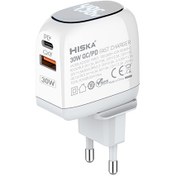 تصویر شارژر دیواری 30 وات هیسکا مدل H-115PD Hiska WALL CHARGER H-115PD