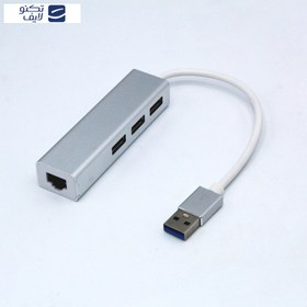 تصویر هاب USB 3.0 سه پورت ای نت مدل EN-HLU3 