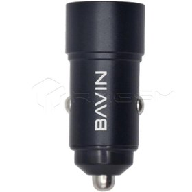 تصویر شارژر فندکی ماشین باوین مدلPc925 با کابل آیفون Bavin car lighter charger model pc 925 with iPhone cable