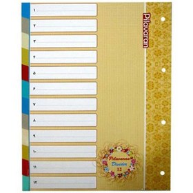 تصویر دیوایدر پلاستیکی 12 عددی پیلاوران 6 رنگ Subject Divider Pack of 12