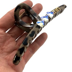 تصویر کلیپس بزرگ پلنگی نگین قلبی 