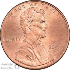 تصویر سکه 1 سنت 2002D لینکلن - MS63 - آمریکا "USA 1 cent 2002D lincoln coin - MS63"