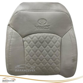 تصویر روکش صندلی تویوتا یاریس 2025 چرم کرم گلدوزی 