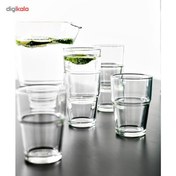 تصویر ست ۶ عددی لیوان شیشه‌ای ایکیا مدل REKO 