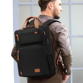 تصویر کیف لپتاپ مدل COOLBELL CE-10010 COOLBELL 10010 Expandable Nylon Laptop Travel Backpack Single Shoulder Bag with USB Port - Black