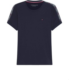 تصویر تی‌شرت آستین کوتاه مردانه - کتان، آبی برند Tommy Hilfiger Men's Short Sleeve T-Shirt - Cotton, Blue