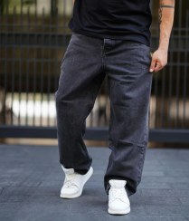 تصویر شلوار بگ ذغالی پنبه کجراه با قد ۱۰۹ سانتی متر 