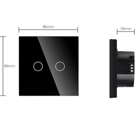 تصویر کلید دوپل هوشمند لمسی زیگبی Zigbee smart touch 2 bridge switch