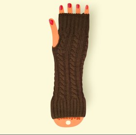 تصویر ساق دست انگشتی نیم بلند بافت کد 39 - رنگ مشکی Leg