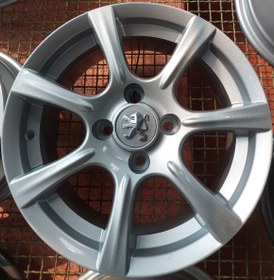 تصویر رینگ فابریک سایز۱۵ (۱۰۸×۴) نقره‌ای (۷پر)(نیریز) Original wheel size 15"(4×108) Silver Neyriz