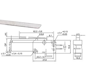 تصویر میکروسوئیچ اهرمی بلند ساده سی ان تی دی CNTD مدل CMV105D 