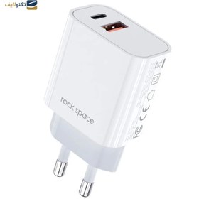 تصویر شارژر دیواری راک اسپیس مدل T43 توان 20 وات Rock Space T43 20 watts wall charger