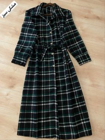 تصویر مانتو بلند چهارخونه 