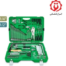 تصویر جعبه ابزار سبز 150 پارچه پلاستیکی (سبز) تاپ تول - TOPTUL مدل GCAI150R 