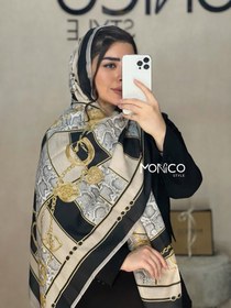 تصویر شال نخی مشکی کد2446 