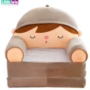 تصویر مبل کودک دو منظوره میتو طوسی مخمل 