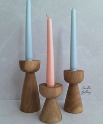 تصویر جاشمعی چوبی سه تایی - با روکش براق 