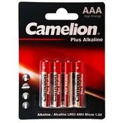 تصویر باتری نیم قلمی کملیون مدل Plus Alkaline بسته 4 عددی Camelion Plus Alkaline AA and AAA Battery Pack of 4