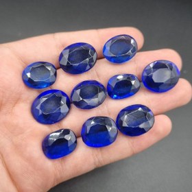 تصویر پک ۱۰ عدد نگین طرح یاقوت کبود 