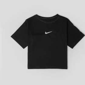 تصویر 45649 کراپ Nike یقه گرد زنانه مشکی فری سایز ساده 