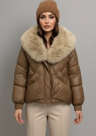 تصویر کاپشن وارداتی یقه پوستی زنانه 