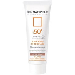 تصویر ضد آفتاب رنگی درماتیپیک (Dermatypique) با spf50 مناسب پوست چرب رنگ بژ طلایی حجم 50 میلی لیتر ضد آفتاب صورت مدل TINTED FLUID چرب SPF 50 حجم 50 میلی لیتر طبیعی