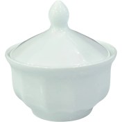 تصویر قندان 6 چینی زرین سری لاله طرح سفيد درجه عالی 