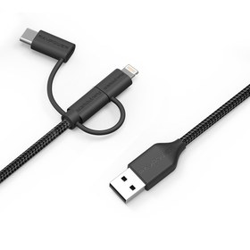تصویر RAVpower RP-CB021 USB to microUSB/ Lightening/ USB-C0.9m Cable ا کابل تبدیل USB به لایتنینگ/ USB-C/ microUSB راو پاور مدل RP-CB021 طول 0.9 متر کابل تبدیل USB به لایتنینگ/ USB-C/ microUSB راو پاور مدل RP-CB021 طول 0.9 متر