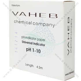 تصویر کاغذ اندازه گیری PH از 1 تا 10 واهب مدل V-102 Vaheb V-102 pH Test Paper Strip Roll Range 0-10