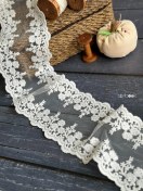 تصویر تور دانتل دو طرفه طرح ۳گل 