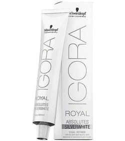 تصویر رنگ موی ایگورا رویال ابسولوت نقره‌ای سفید 60 میلی‌لیتر برند schwarzkopf Igora Royal Absolutes Hair Color Silver White 60ml