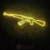 تصویر تابلو نئون اسلحه کلاشینکف AK-47 