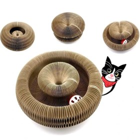 تصویر اسکرچر و اسباب بازی گربه حلقوی با توپ زنگواه دار – Ring cat scratcher & Toy with bell ball 