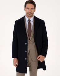 تصویر پالتو مردانه سرمه ای کاشارل 